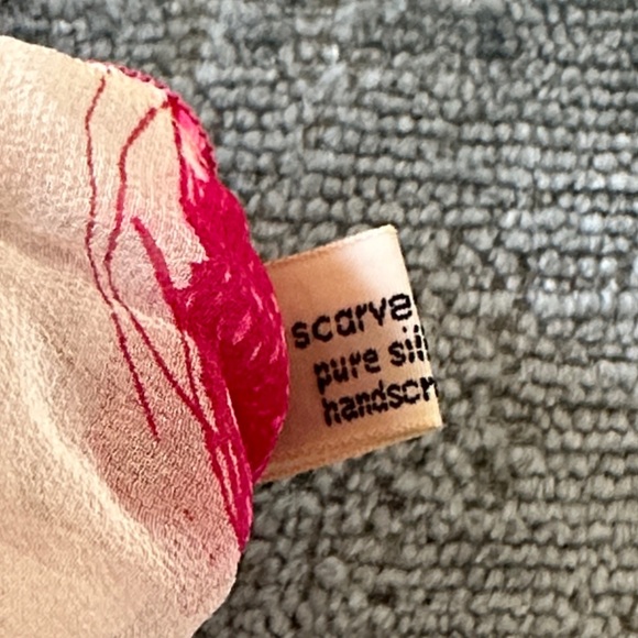 Vintage 60’s Vera Pink Design Silk Head Scarf - Picture 8 of 9